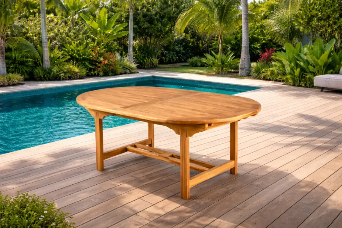 Ausziehbarer Gartentisch Rovello Oval