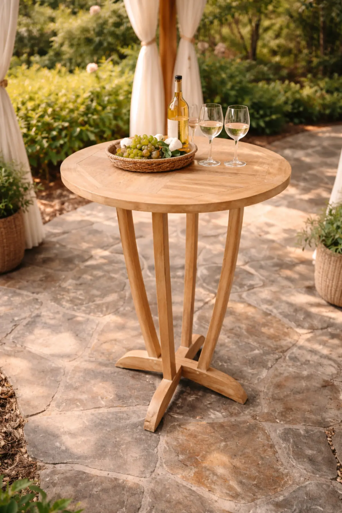 Bartisch Rund aus Teakholz Damla