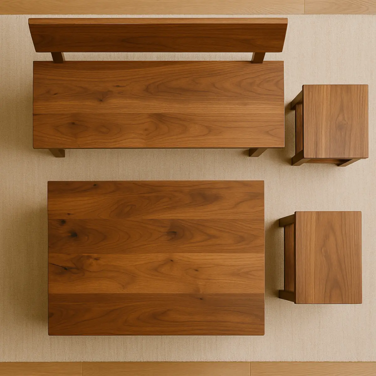 Couchtisch aus Walnuss Memo