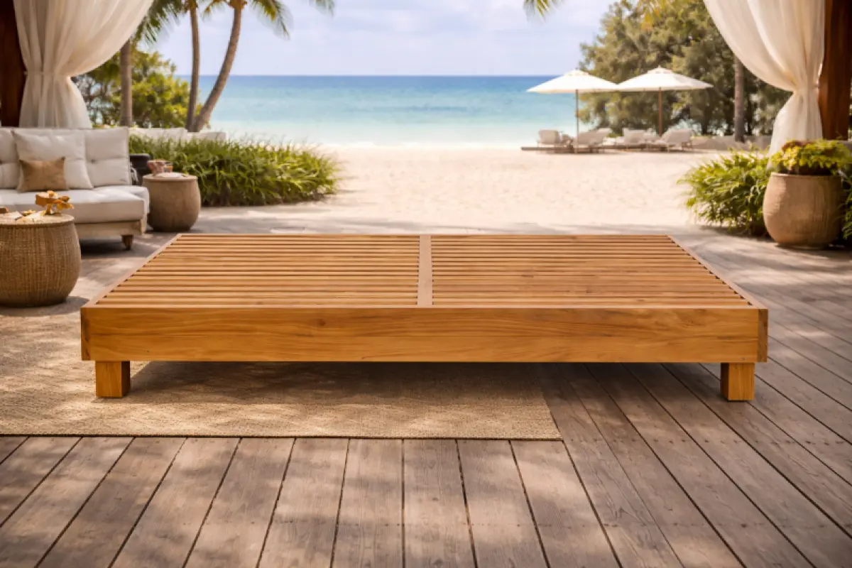 Doppelliege Moli aus Teakholz