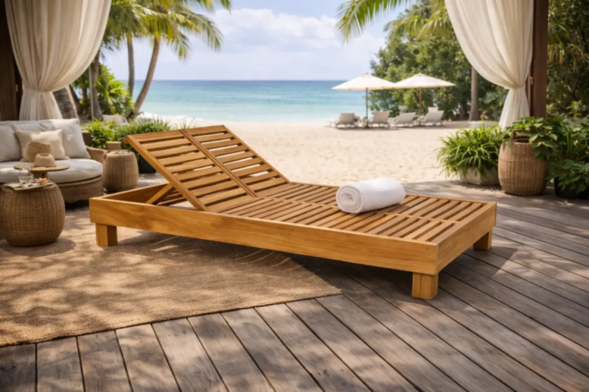 Doppelliege Moli aus Teakholz