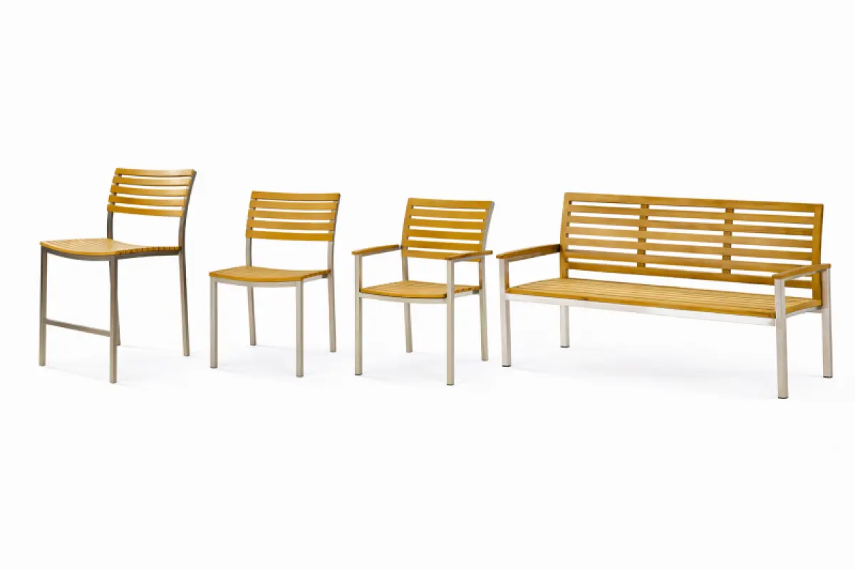 Garten Barstuhl aus Teakholz Memory