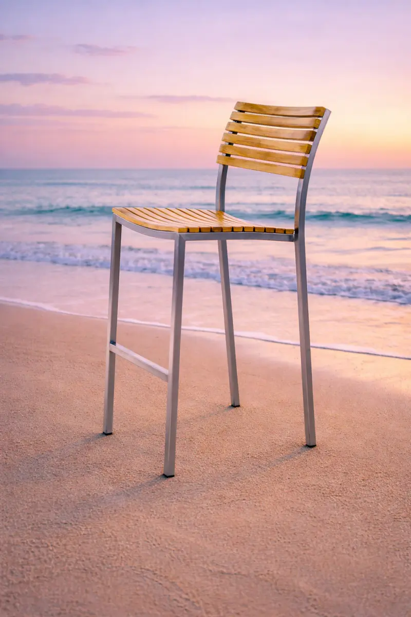 Garten Barstuhl aus Teakholz Memory