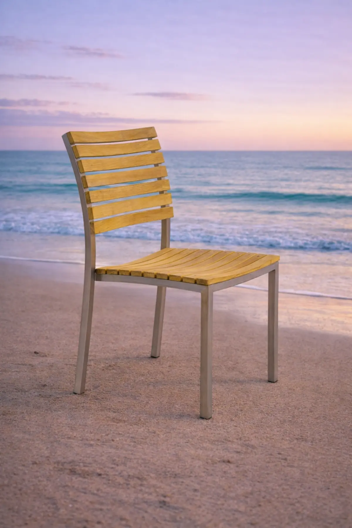 Garten-Stapelstuhl aus Teakholz Memory ohne Armlehne 