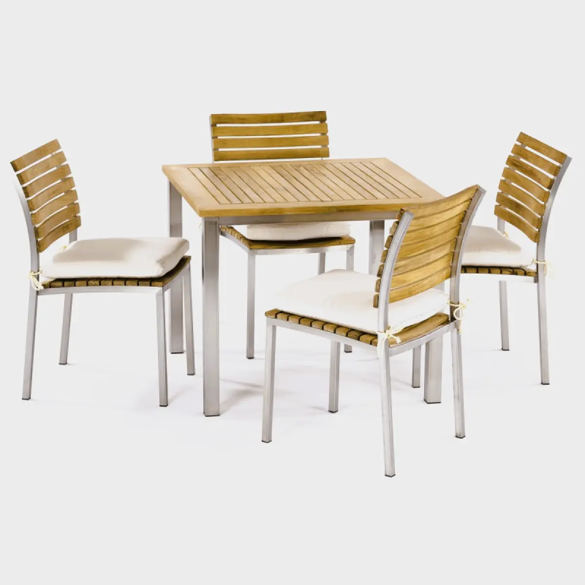 Garten-Stapelstuhl aus Teakholz Memory ohne Armlehne 