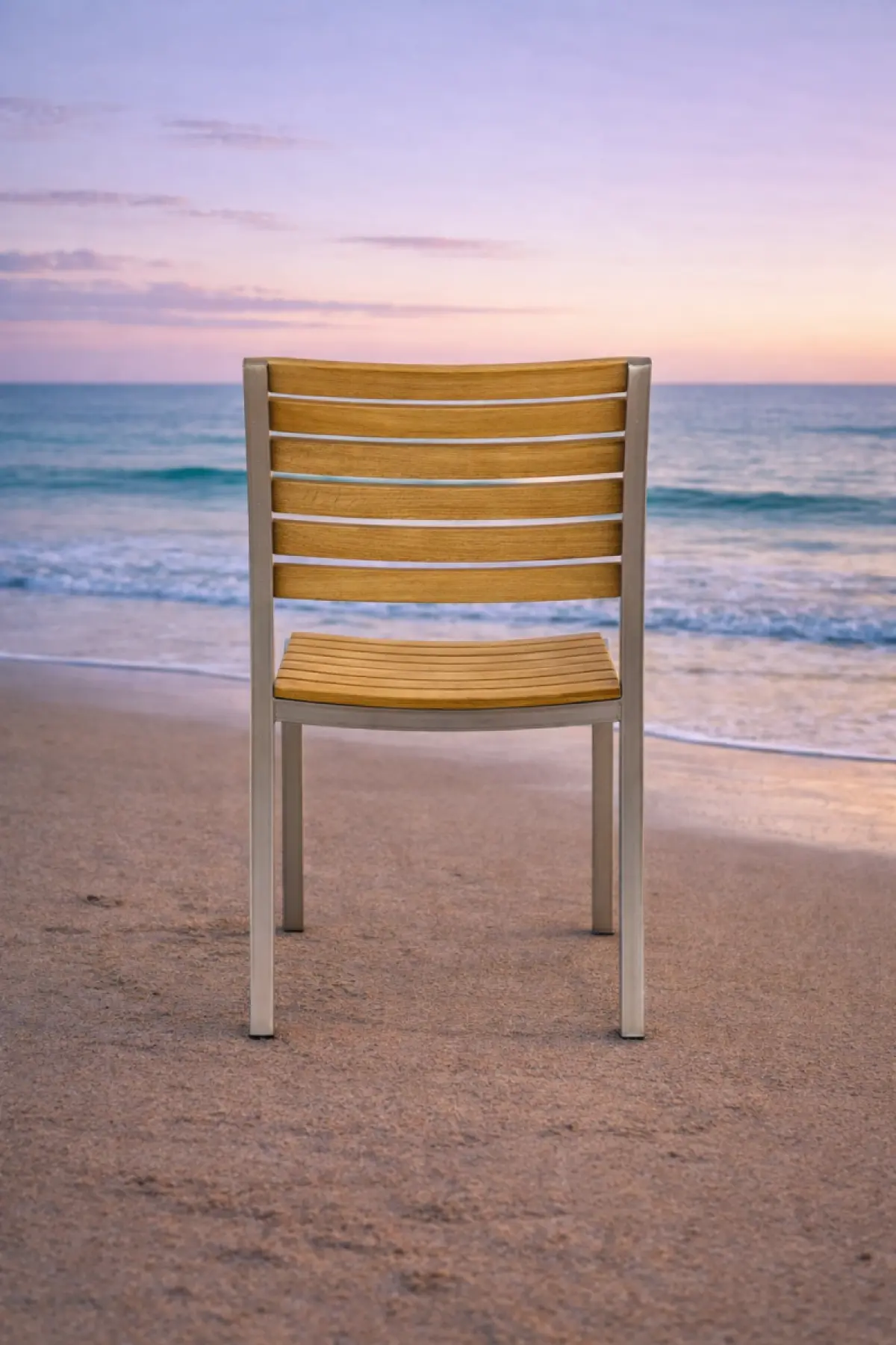 Garten-Stapelstuhl aus Teakholz Memory ohne Armlehne 