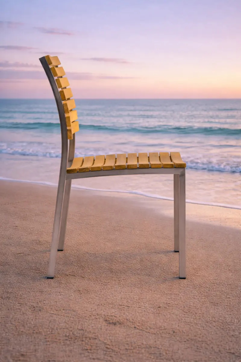 Garten-Stapelstuhl aus Teakholz Memory ohne Armlehne 