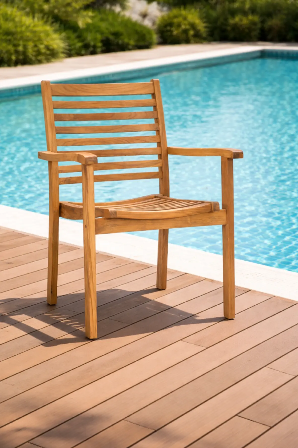 Garten-Stapelstuhl aus Teakholz Santa