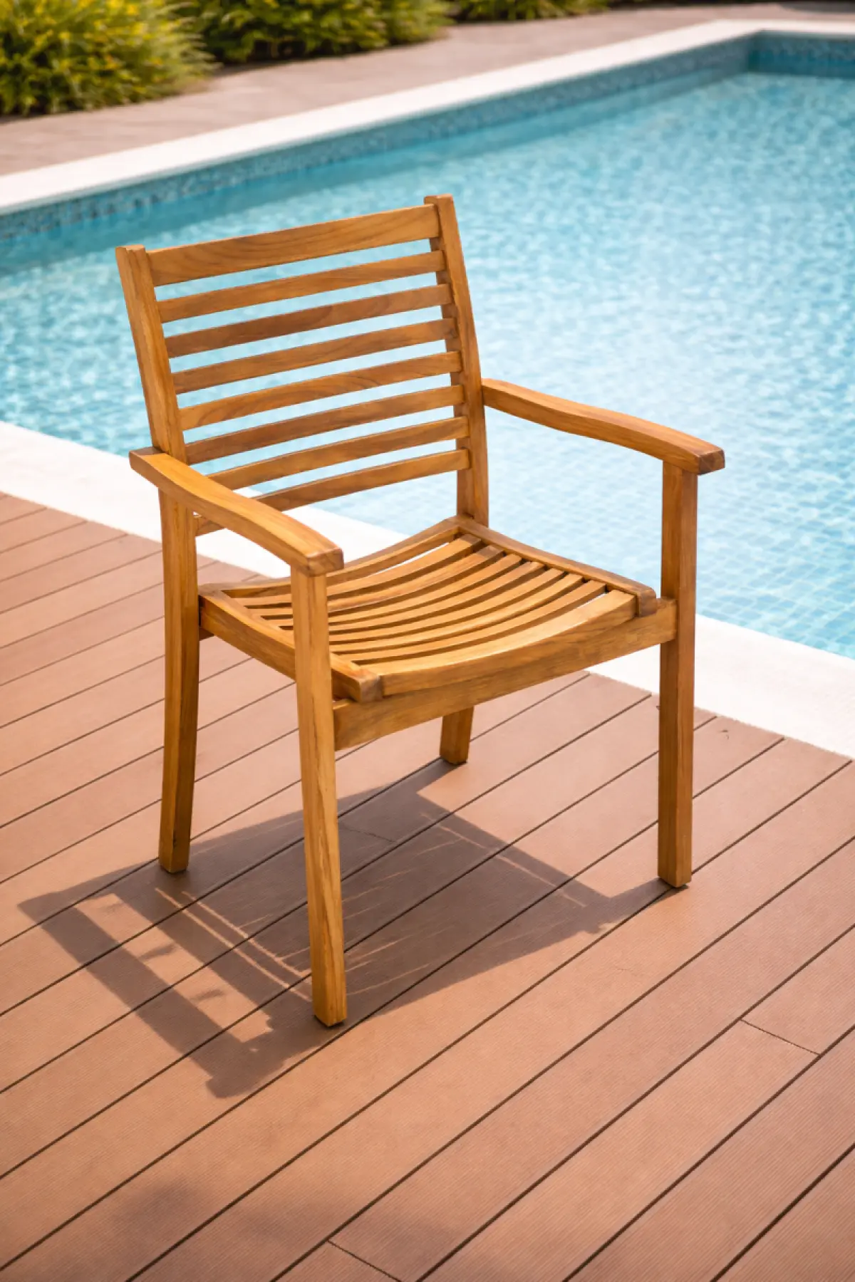 Garten-Stapelstuhl aus Teakholz Santa