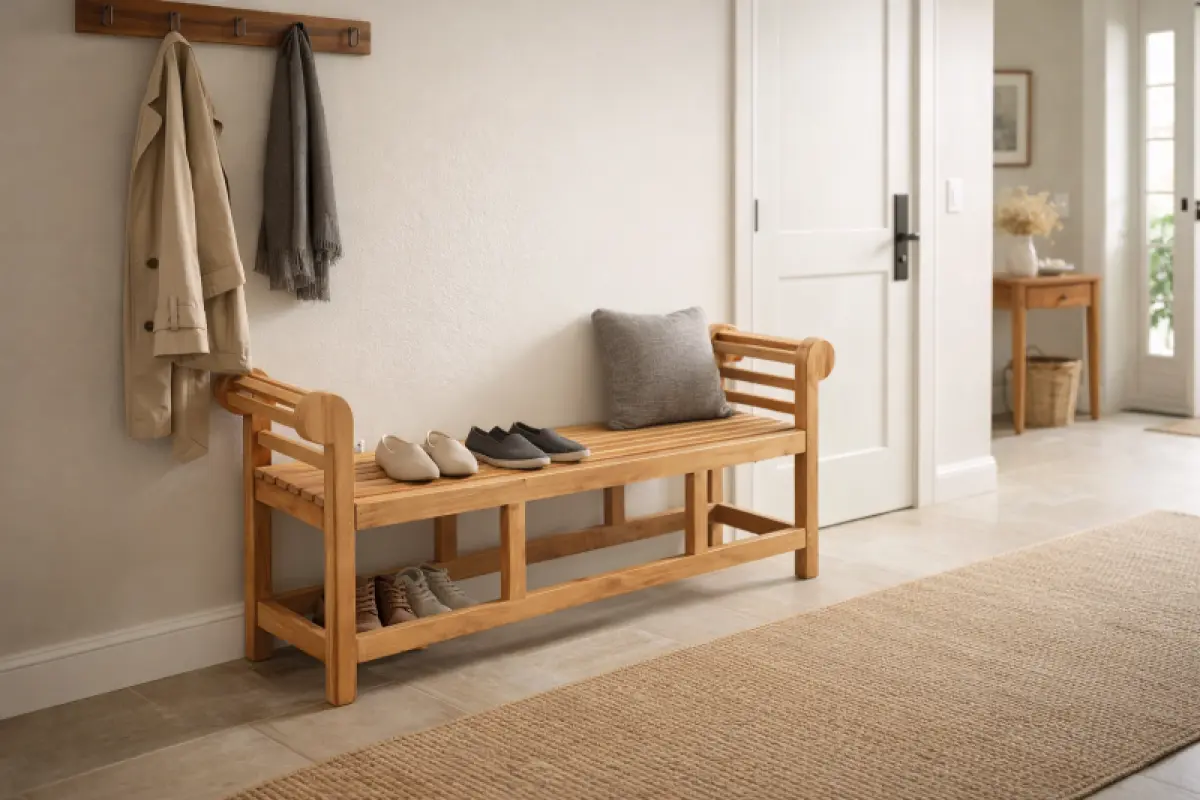 Gartenbank aus Teakholz Chester Ohne Rücken