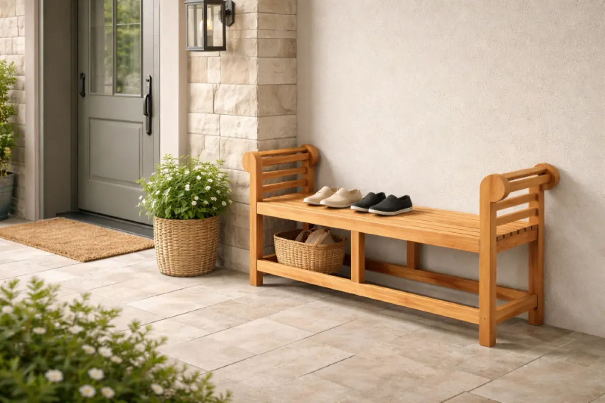 Gartenbank aus Teakholz Chester Ohne Rücken