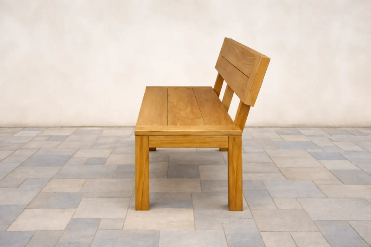 Gartenbank aus Teakholz Mamba mit Rückenlehne