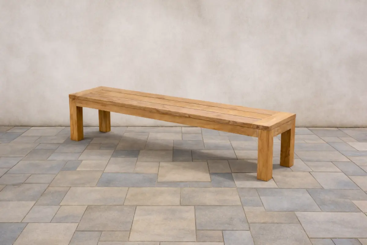 Gartenbank aus Teakholz Mamba ohne Rückenlehne