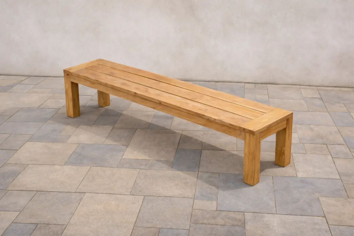 Gartenbank aus Teakholz Mamba ohne Rückenlehne