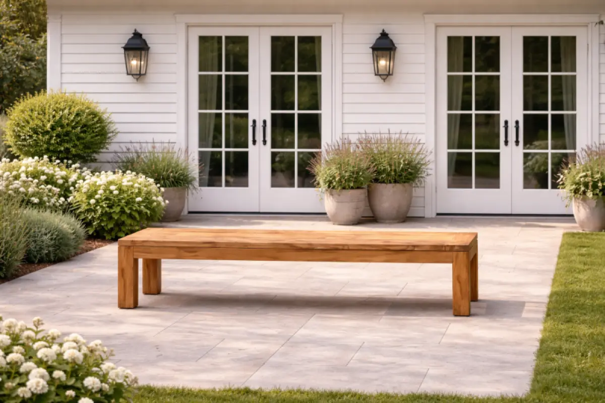 Gartenbank aus Teakholz Mamba ohne Rückenlehne