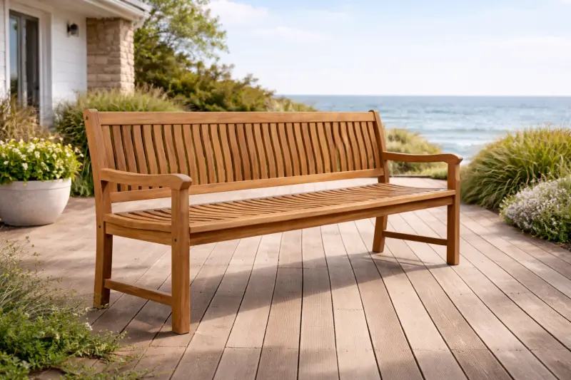 Gartenbank aus Teakholz Rio mit Armlehne