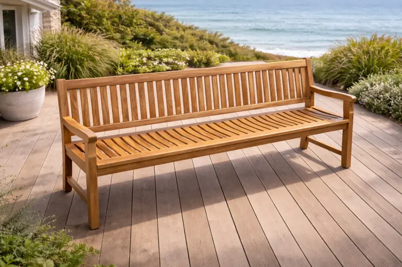 Gartenbank aus Teakholz Rio mit Armlehne