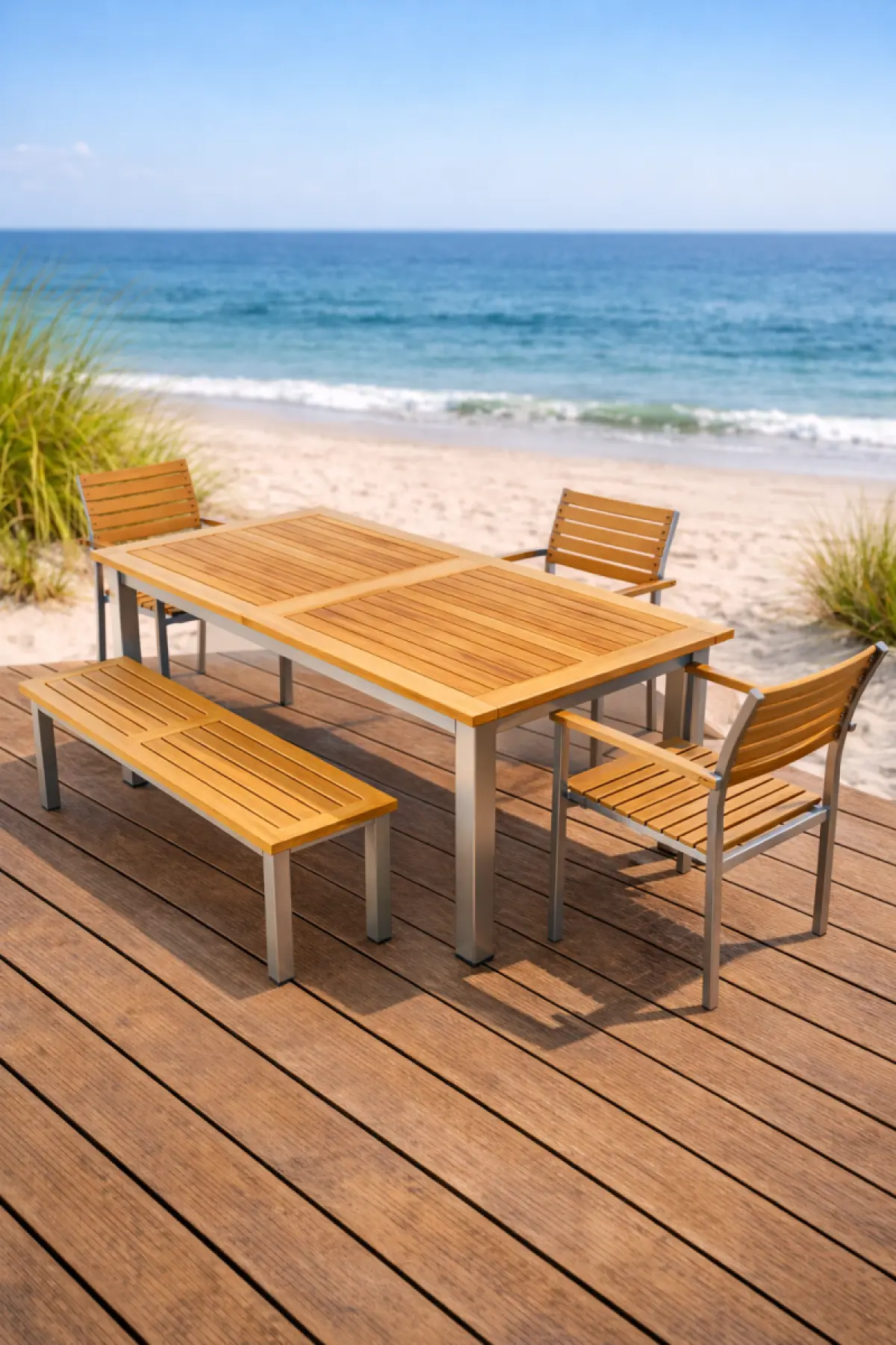 Gartenbank aus Teakholz Tokio ohne Rückenlehne 