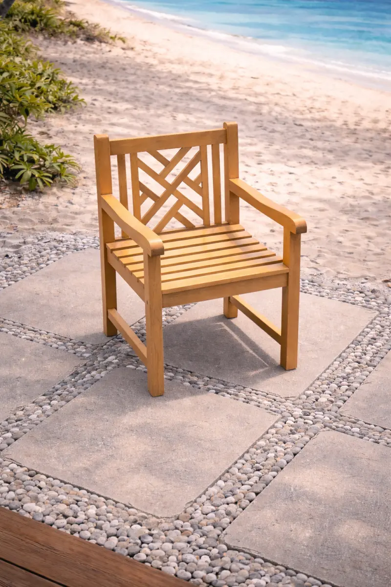 Gartenstuhl aus Teakholz Turcano ohne Armlehne