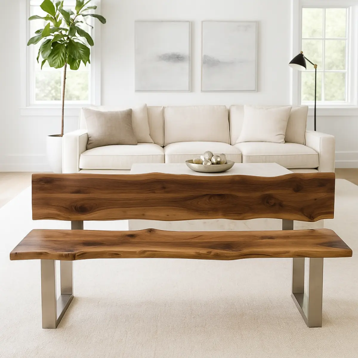 Indoor Bank Kaman Natur Kantig