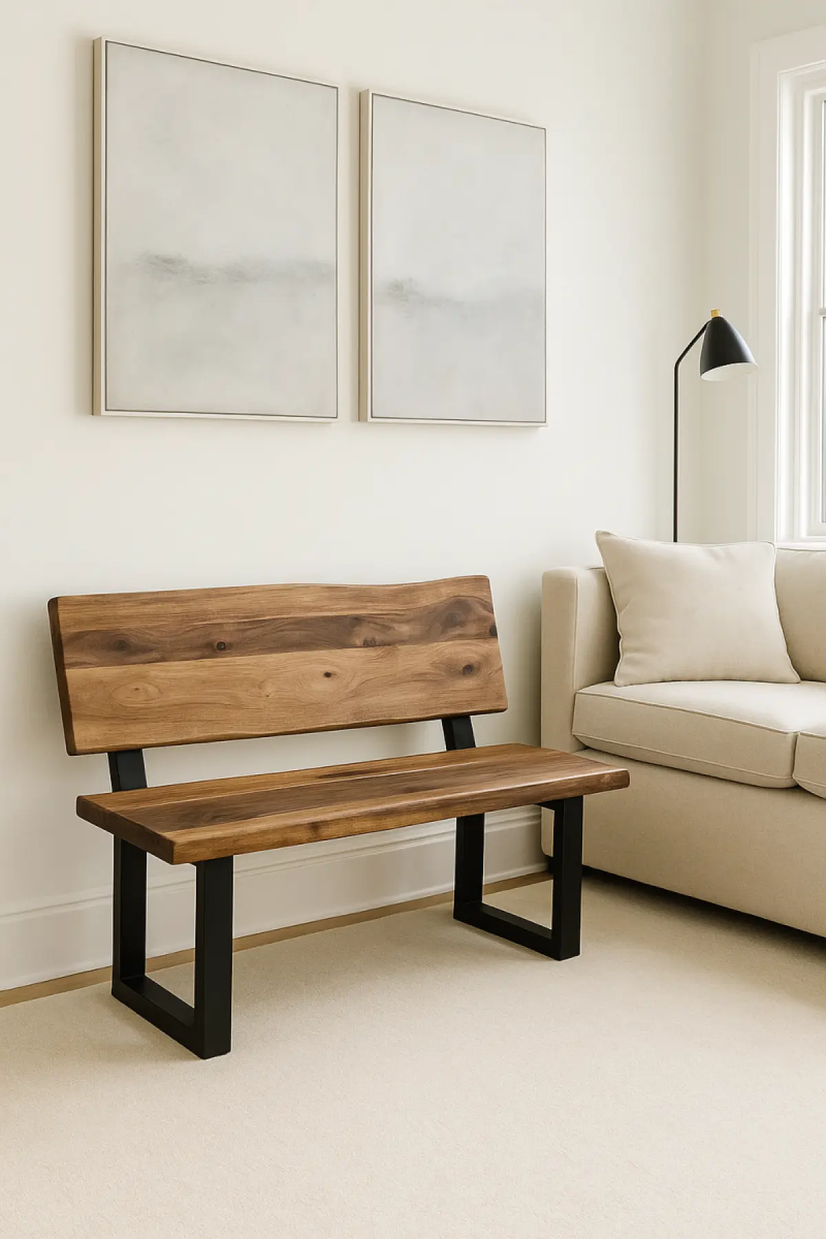 Indoor Bank Kaman Natur Kantig