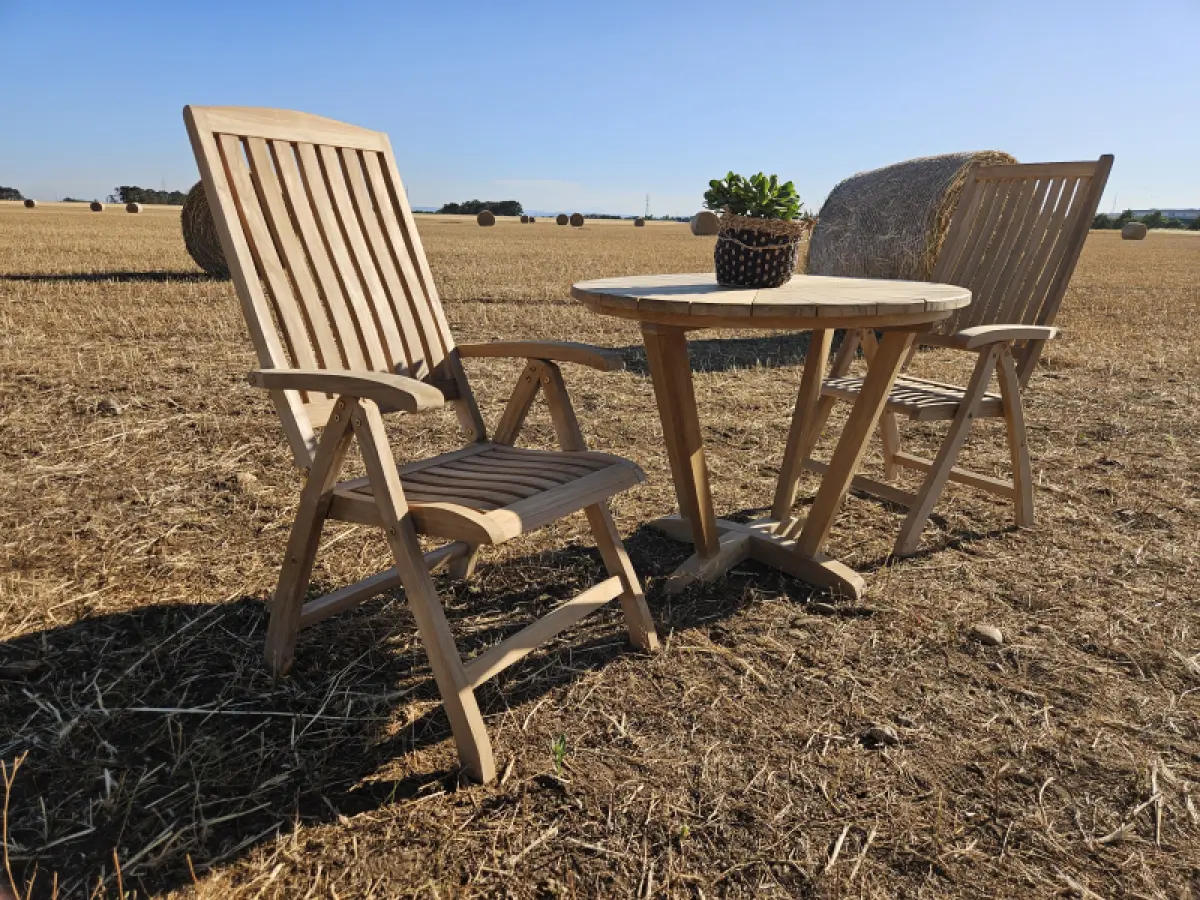 Klappbarer Gartenstuhl  aus Teakholz Hochlehner Loco