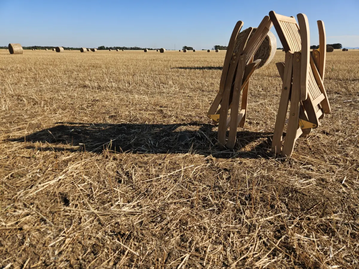 Klappbarer Gartenstuhl  aus Teakholz Hochlehner Loco