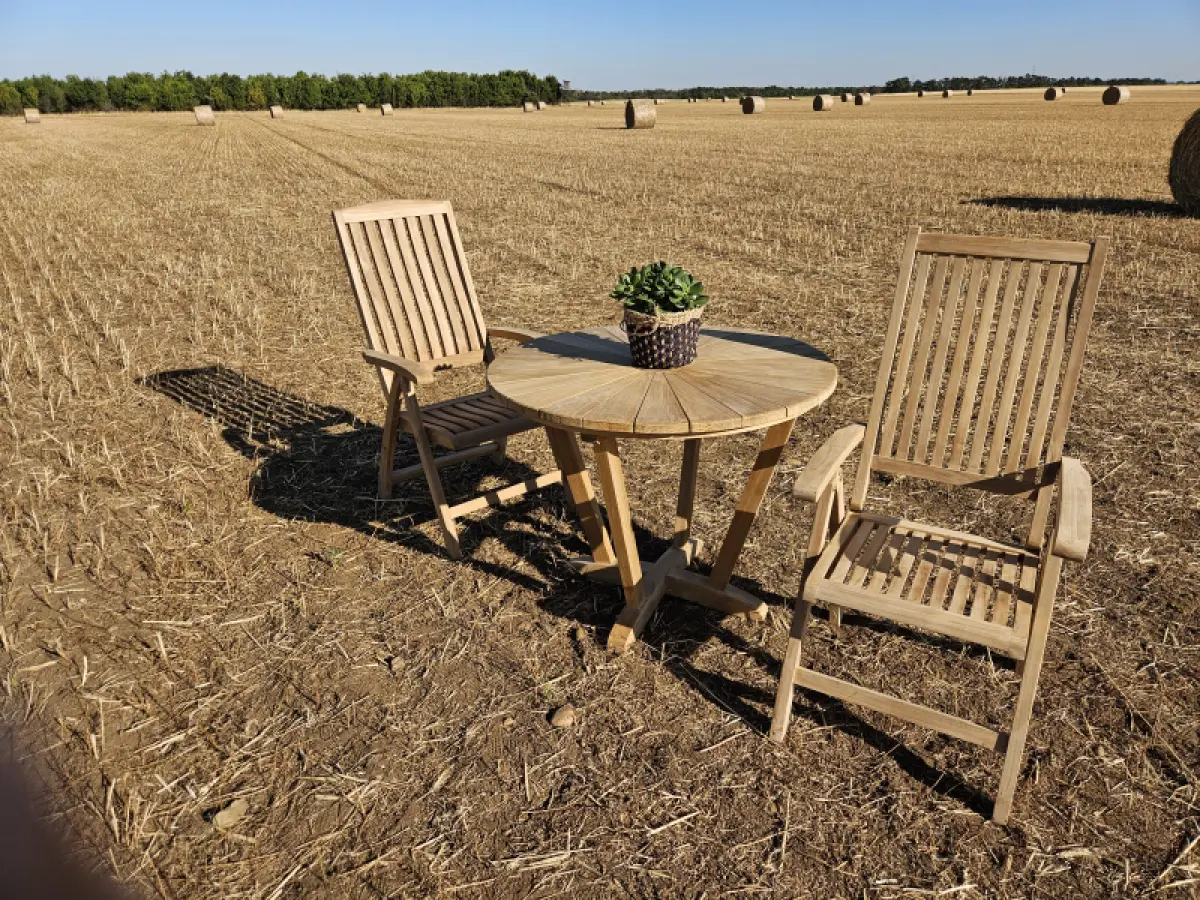 Klappbarer Gartenstuhl aus Teakholz Hochlehner Porto