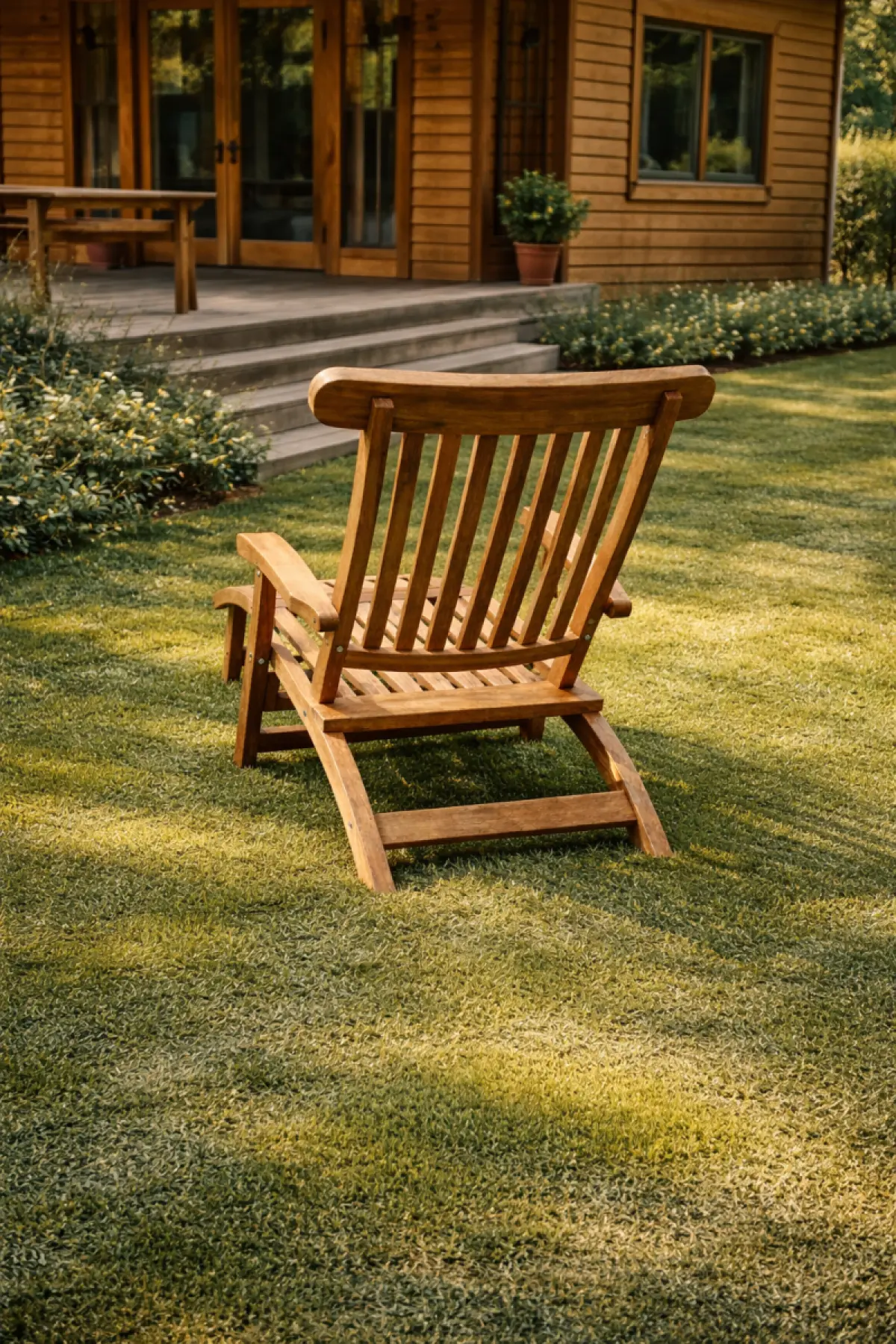 Klappbarer Liegestuhl  aus Teakholz Rossi