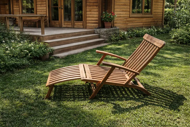 Klappbarer Liegestuhl  aus Teakholz Rossi
