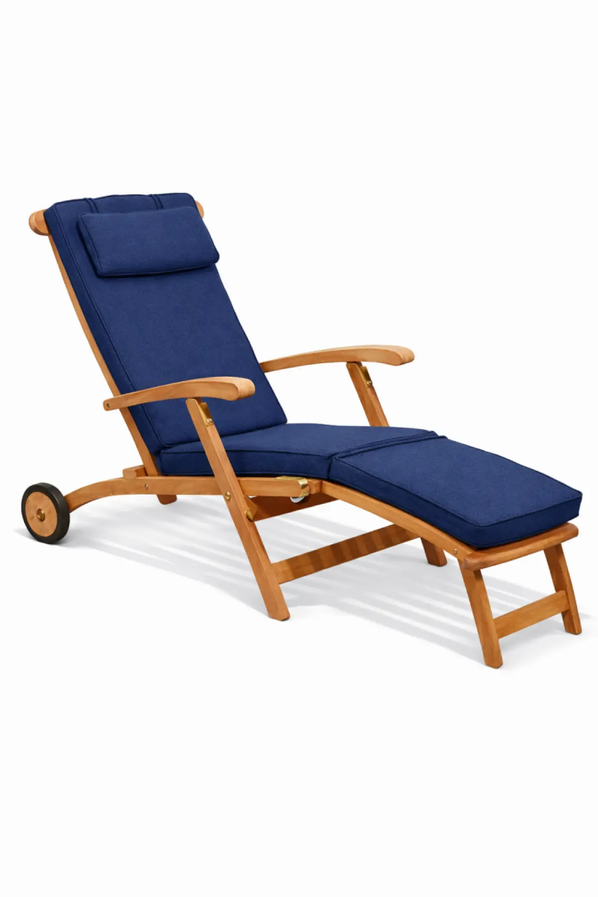 Klappbarer Liegestuhl aus Teakholz Rossi mit Räder