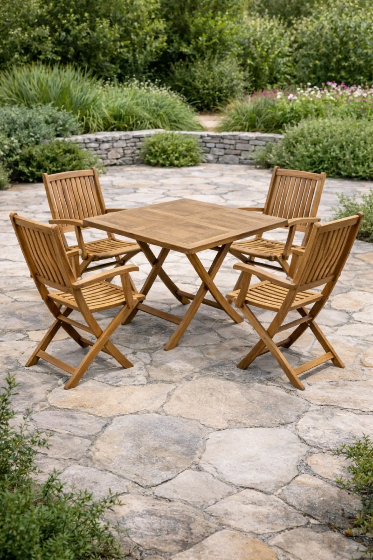 Klappbares eckiges Garten-Set Pula