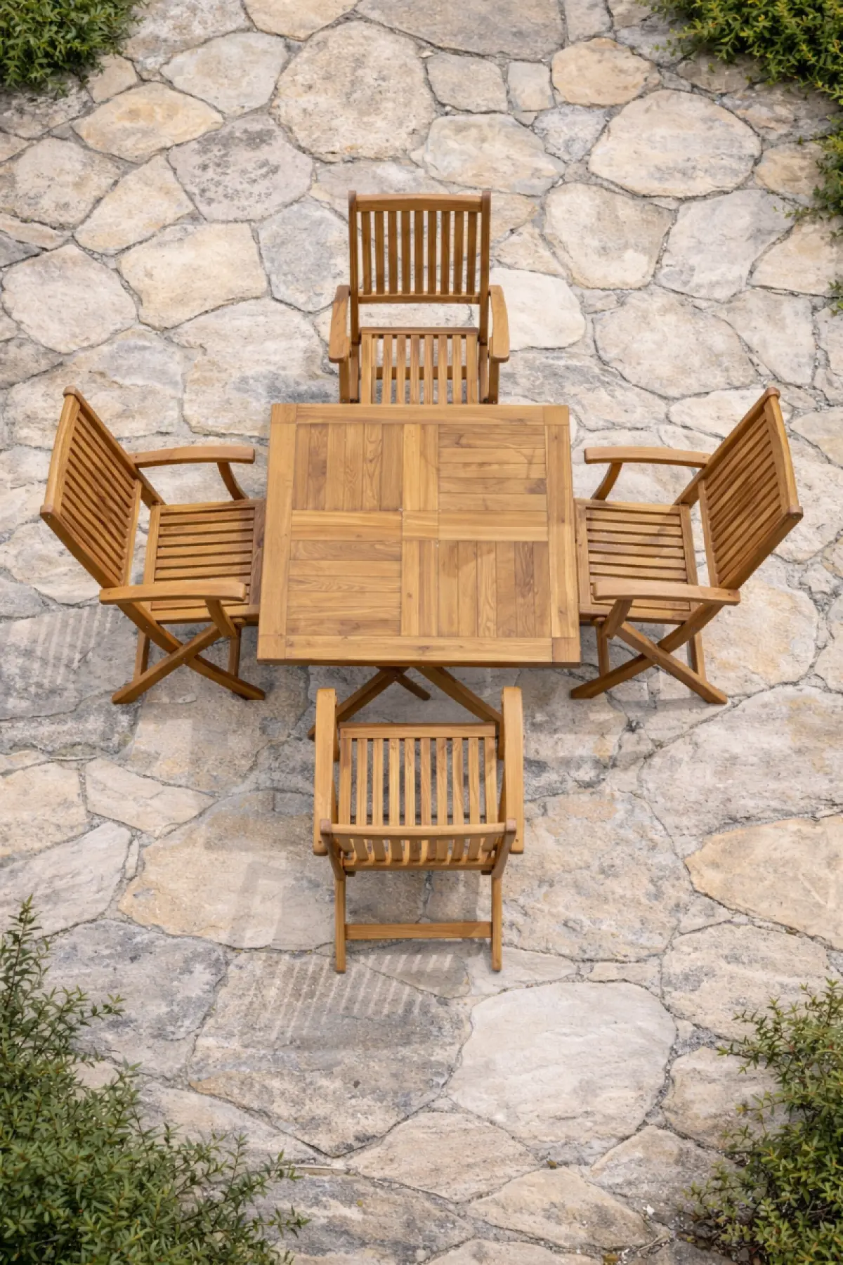 Klappbares eckiges Garten-Set Pula