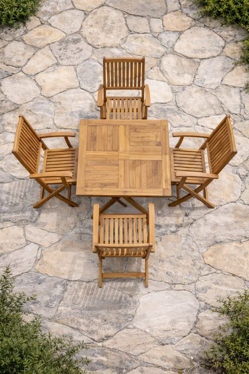 Klappbares eckiges Garten-Set Pula