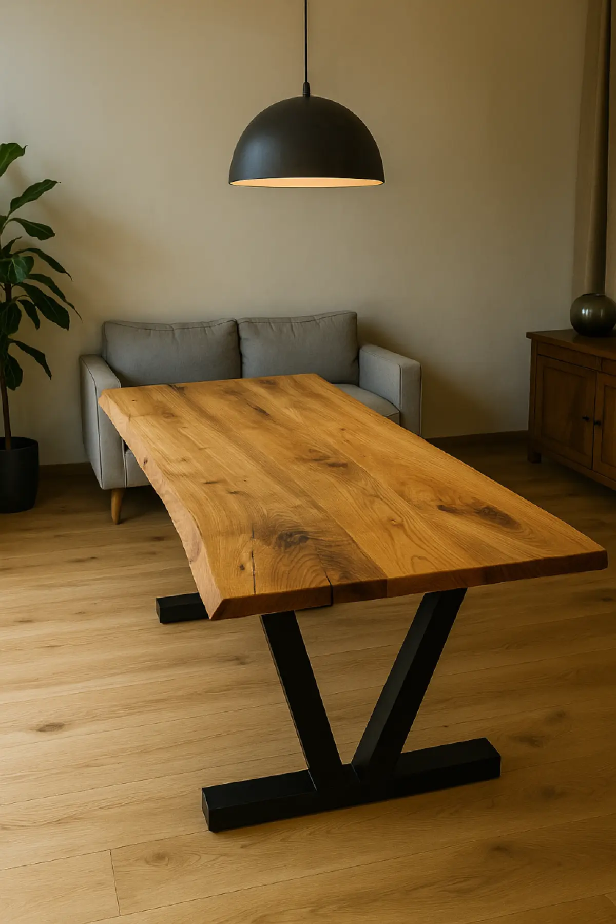 Massivhoztisch Mesche Naturkantig