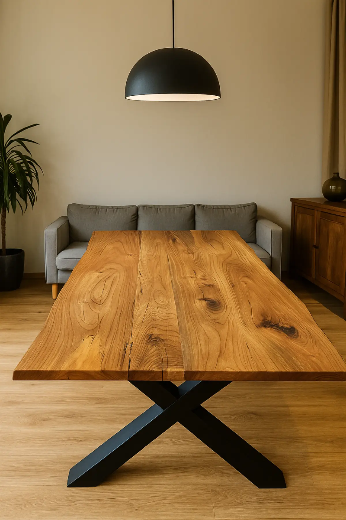 Massivhoztisch Mesche Naturkantig