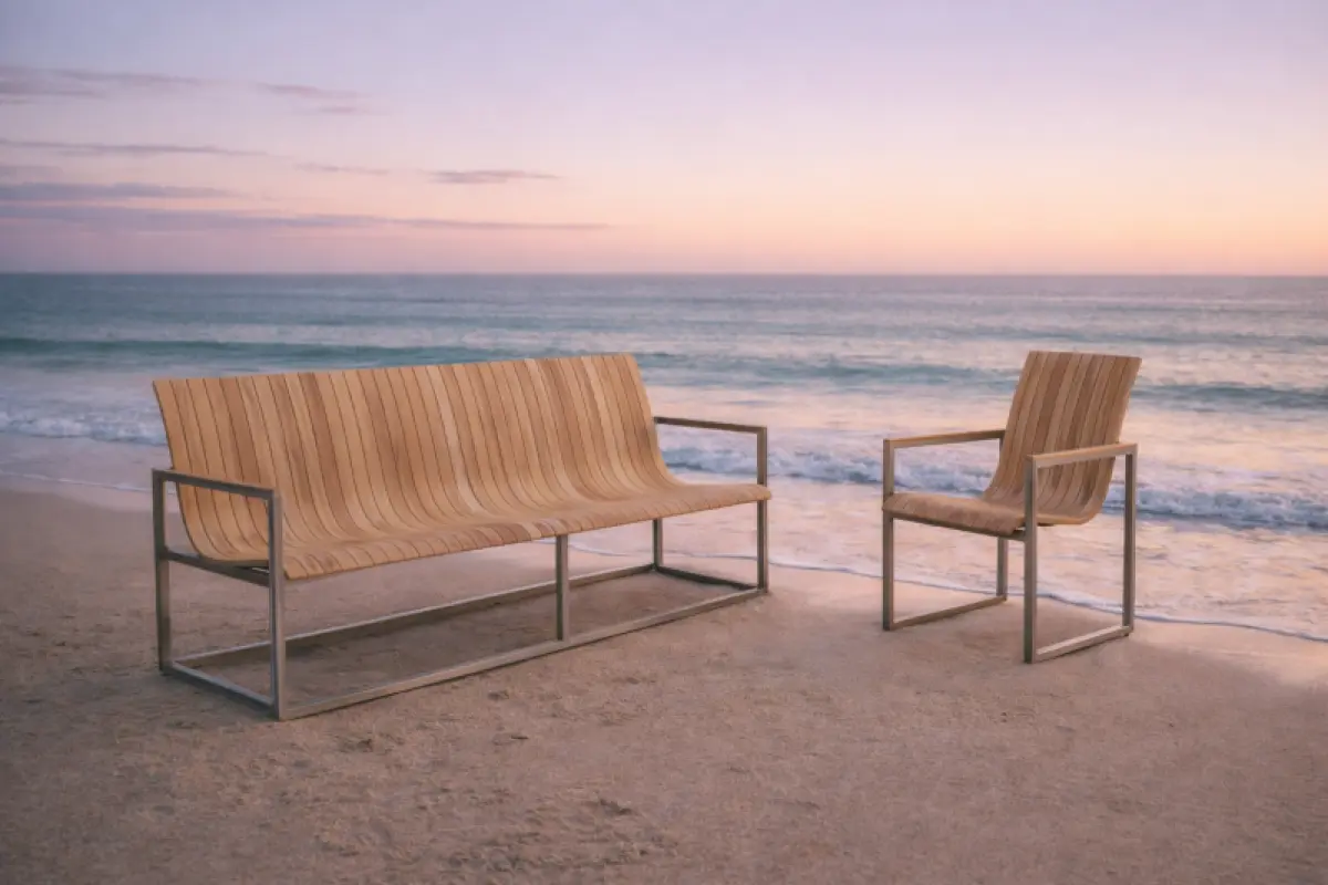 Schwing Garten-Stapelstuhl aus Teakholz Flamingo