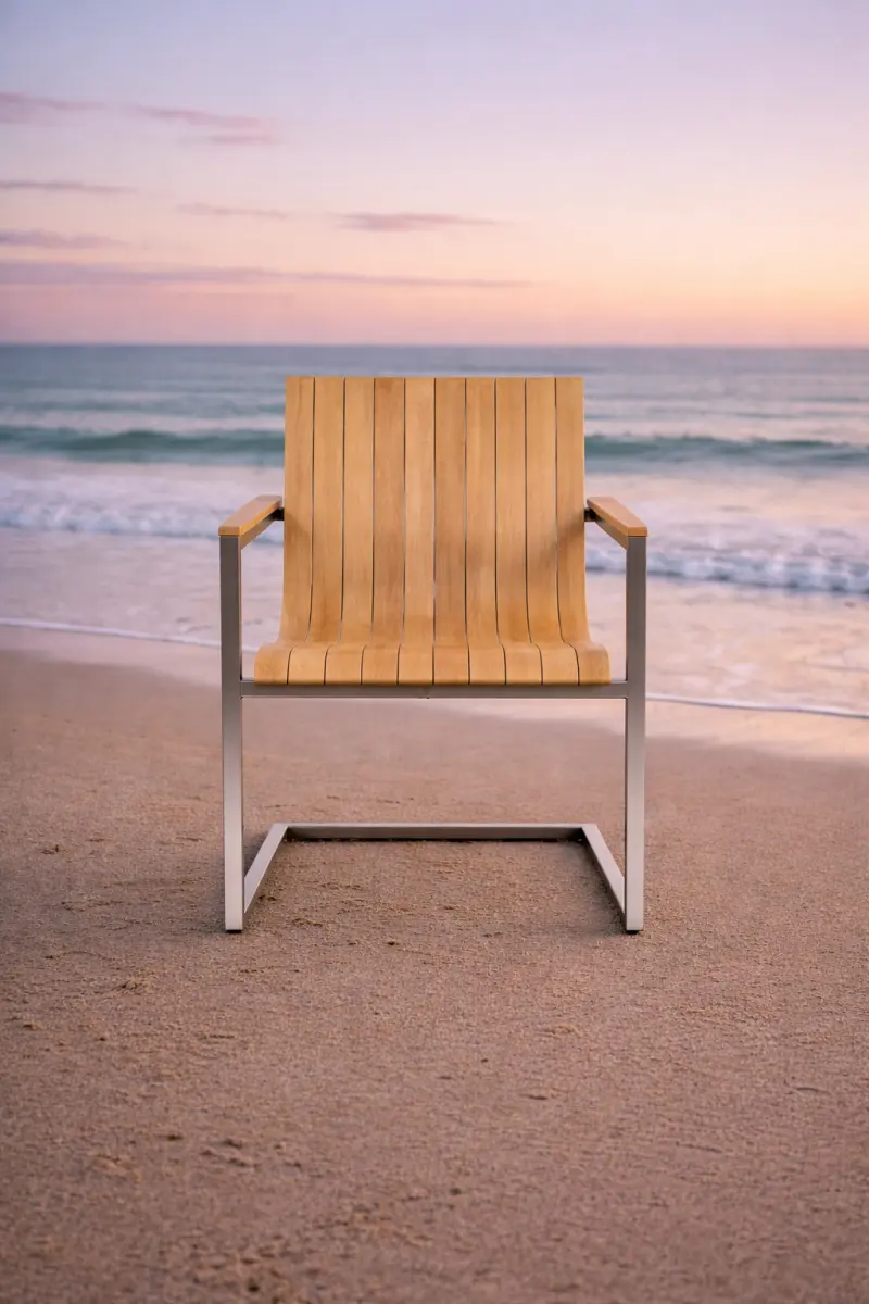 Schwing Garten-Stapelstuhl aus Teakholz Flamingo