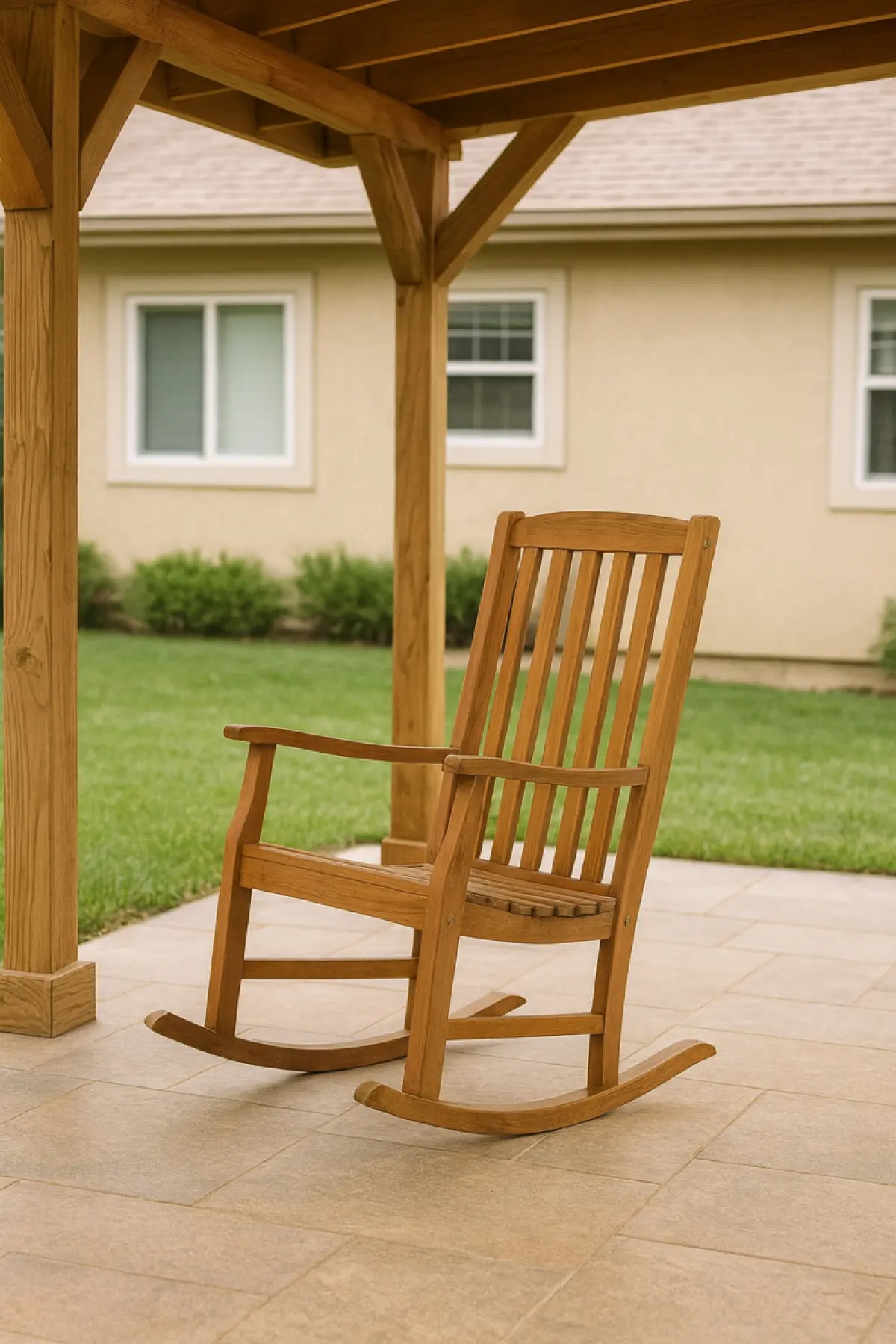 Schwıngstuhl aus Teakholz Ramo