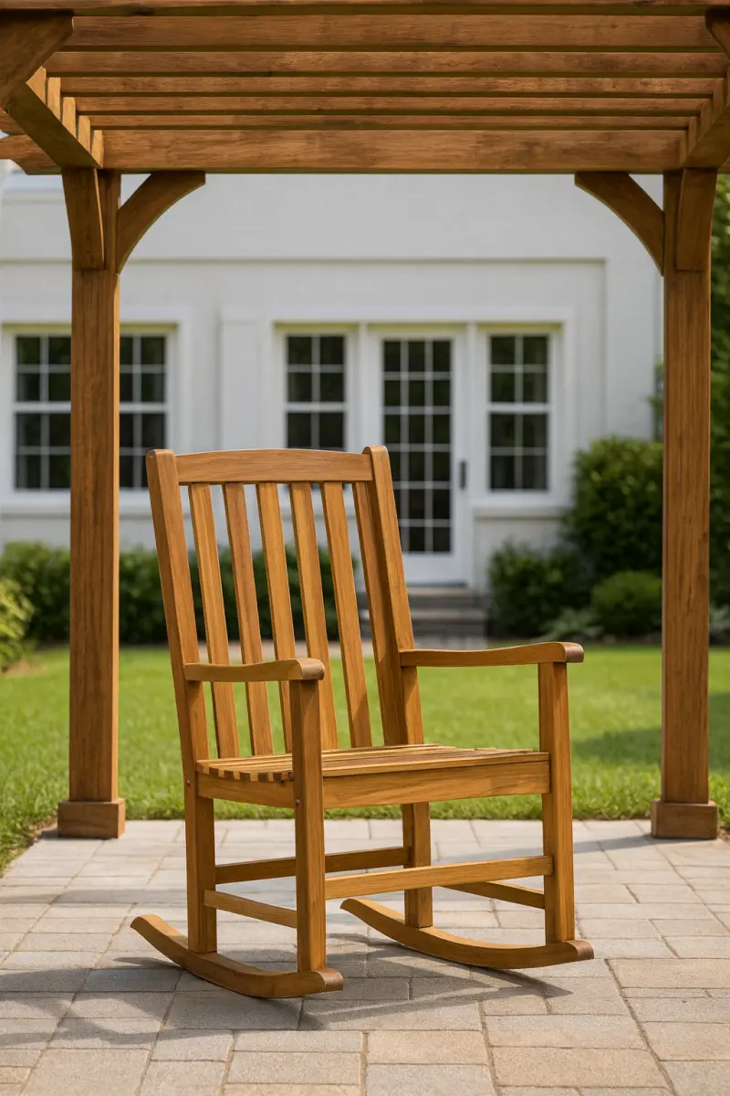 Schwıngstuhl aus Teakholz Ramo