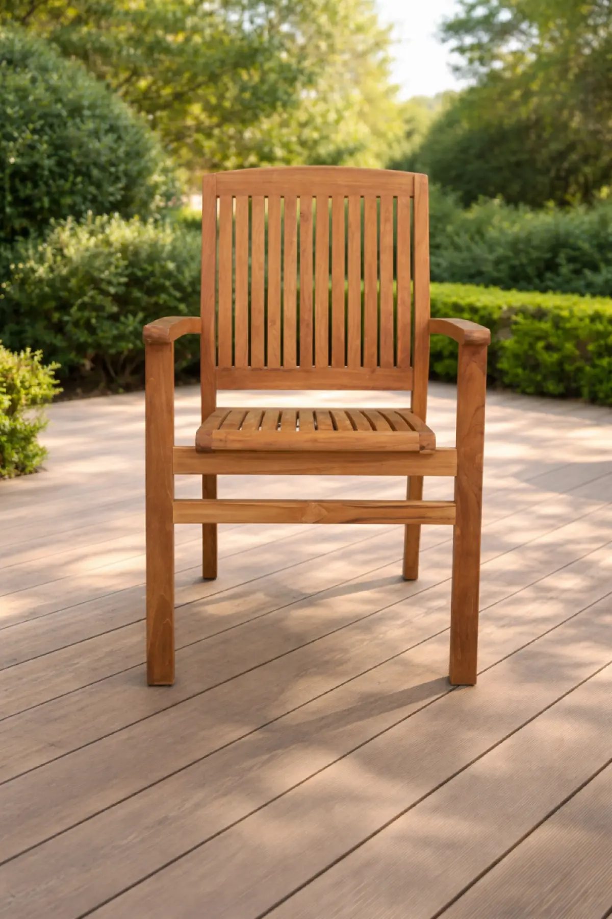 Stapelstuhl aus Teakholz Torino