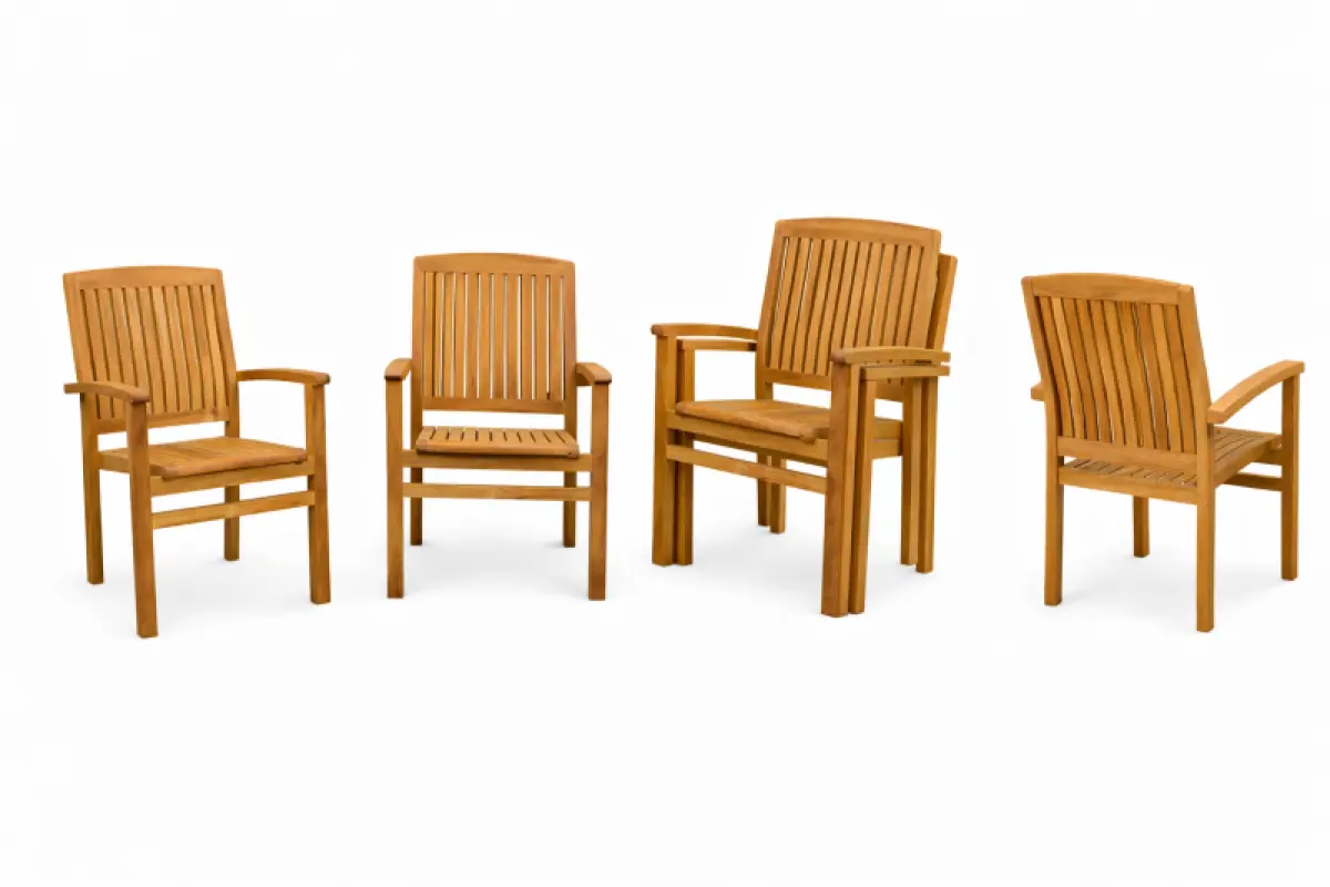 Stapelstuhl aus Teakholz Torino