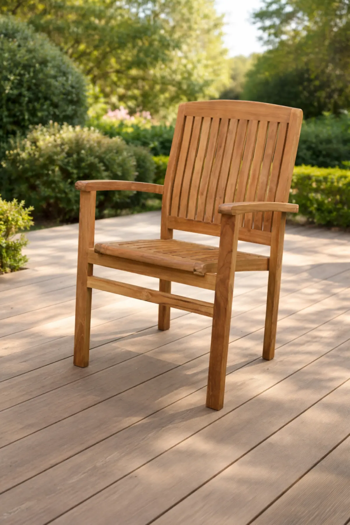 Stapelstuhl aus Teakholz Torino