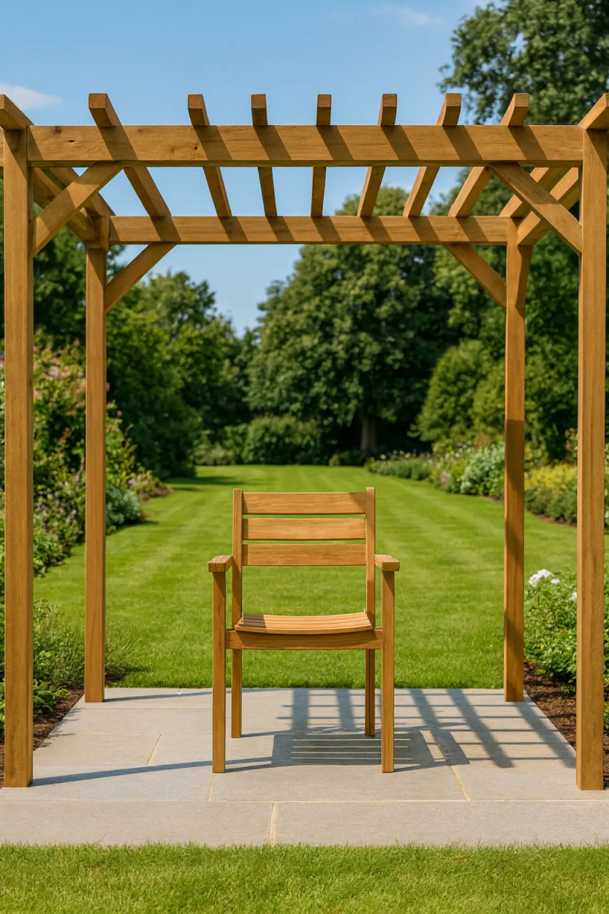 Stapelstuhl aus Teakholz Victoria