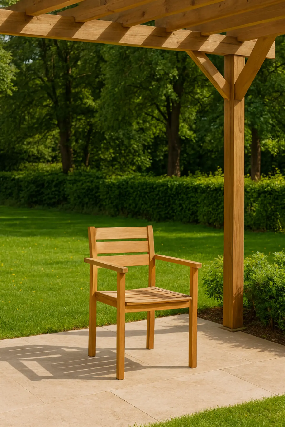 Stapelstuhl aus Teakholz Victoria