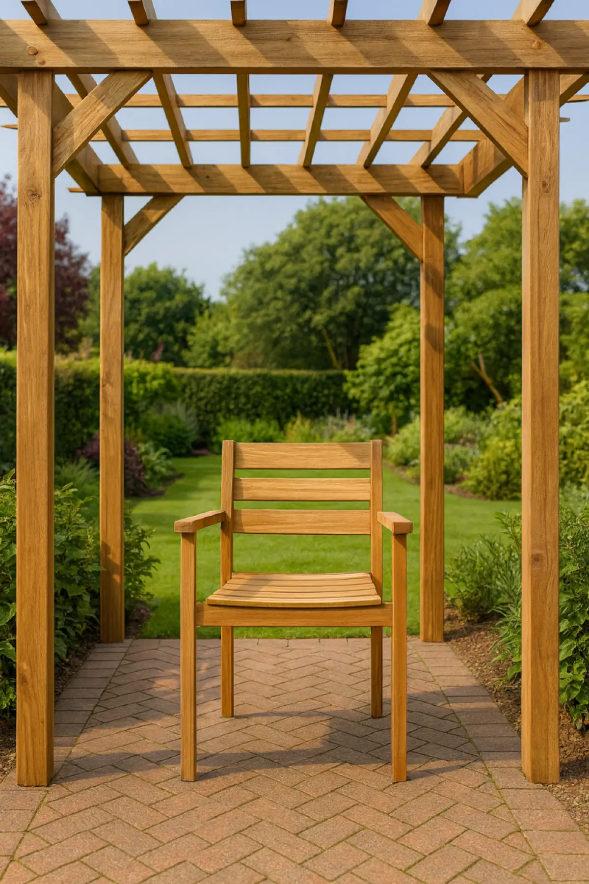 Stapelstuhl aus Teakholz Victoria