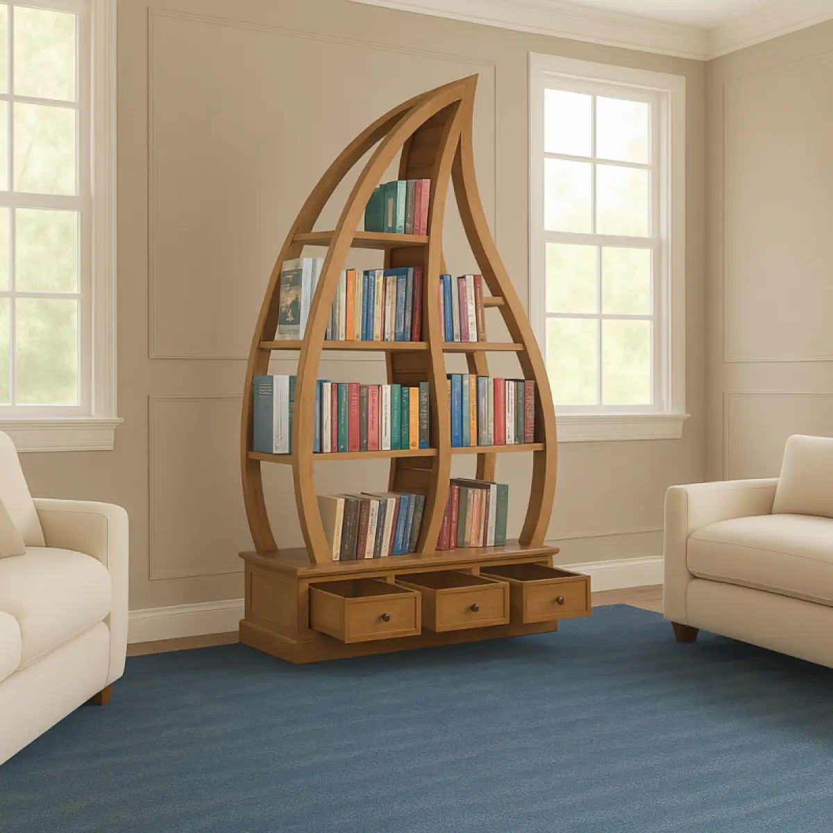 Teak Büchherregal Aprak