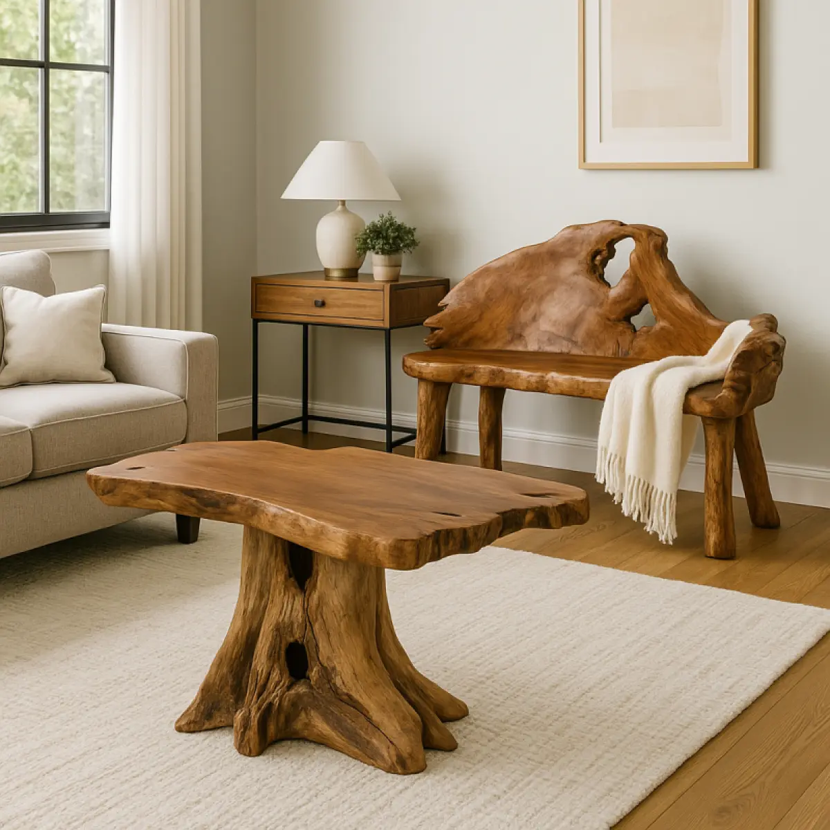 Teak Wurzelbank Almata