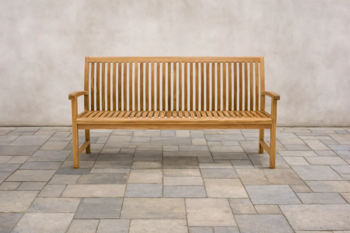 Teakholz Gartenbank Hawaii mit Armlehnen