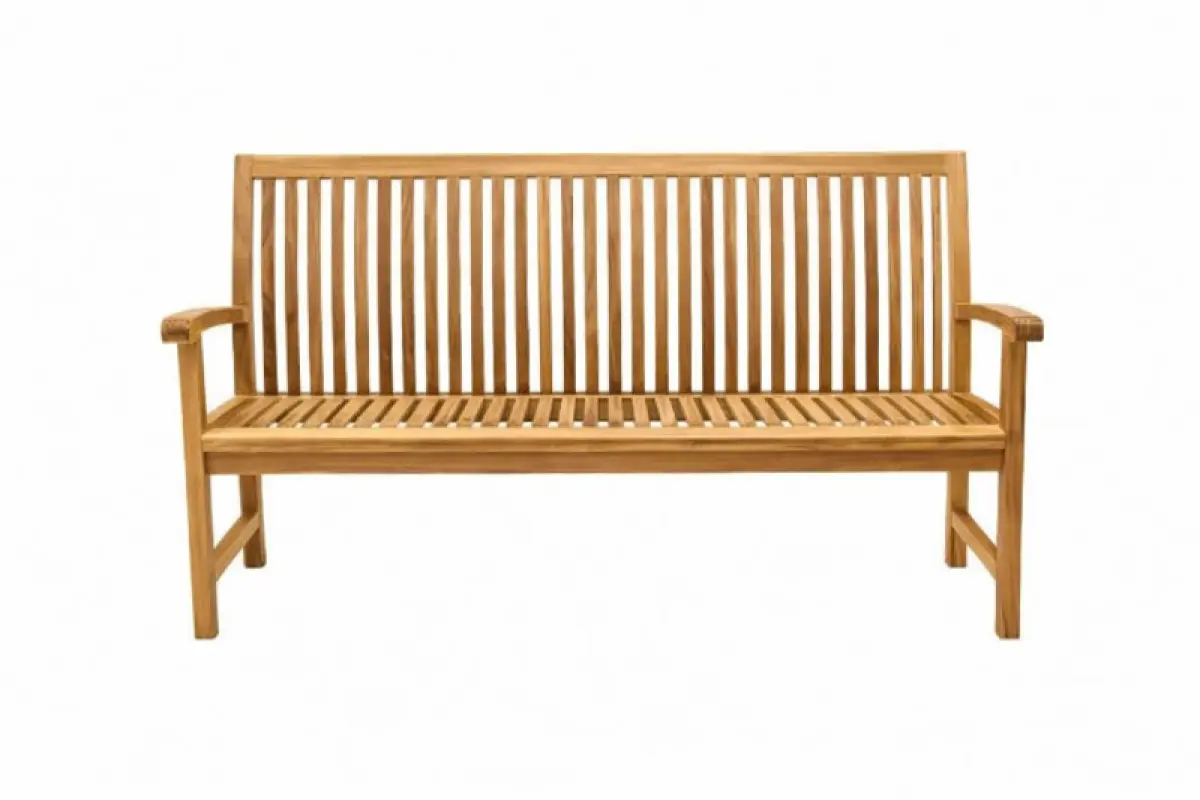 Teakholz Gartenbank Hawaii mit Armlehnen